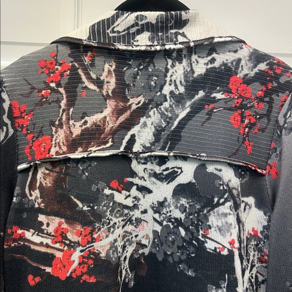 Designer Alberto Makali Bold Floral Print Women’s Stretch Blazer Size L - Picture 7 of 12